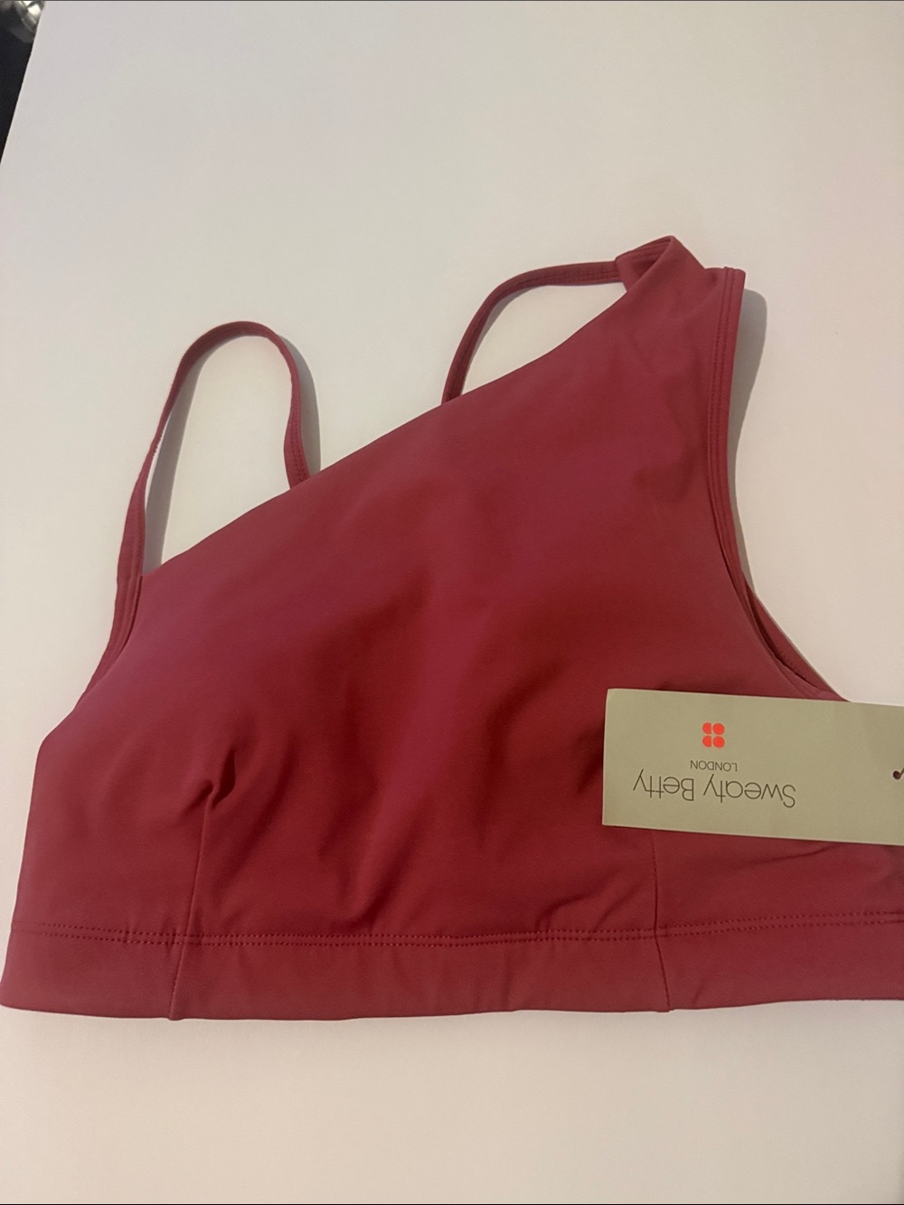 NWT Sweaty Betty Asymmetric Sculpt Bra Ambient Pink Size S NWT